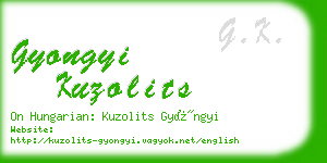 gyongyi kuzolits business card